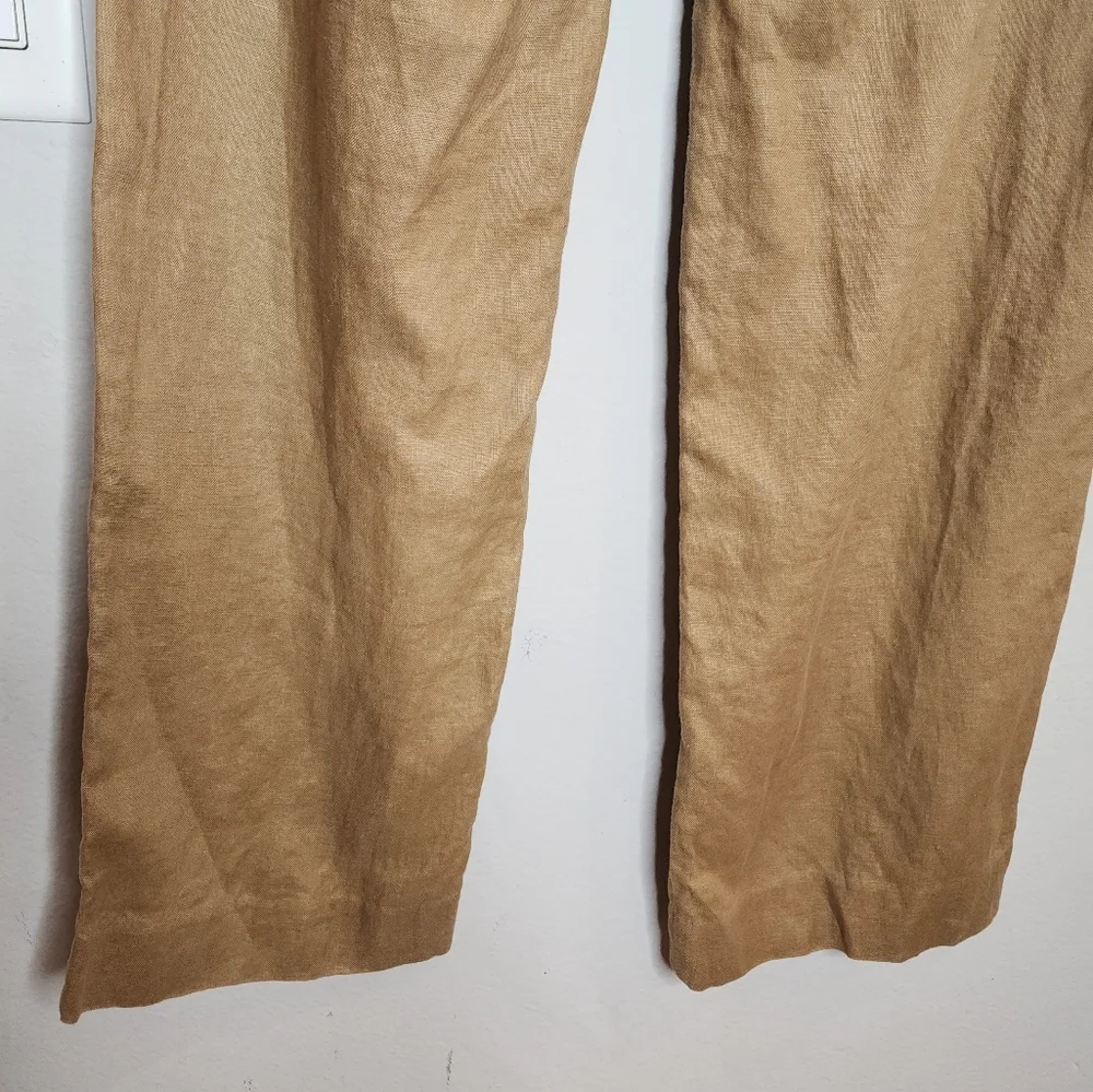 Banana‎ Republic Linen High Rise Pleated Tan Pants Women's Size 4